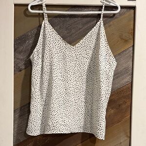a new day White with Black Polka Dot Camisole